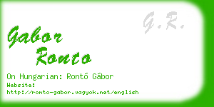 gabor ronto business card